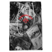 Fisherman’s Deck Black and White Gift Bag Medium Cadeauzakje (Voorkant)