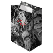 Fisherman’s Deck Black and White Gift Bag Medium Cadeauzakje (Voorkant Gekanteld)