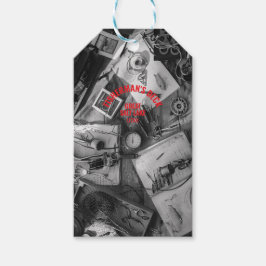 Fisherman’s Deck Black and White Gift Tag Cadeaulabel