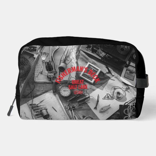 Fisherman’s Deck Black and White Toilettasje (Achterkant)