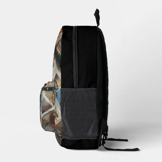 Fisherman’s Deck Custom Printed Backpack Bedrukte Rugzak (Rechts)