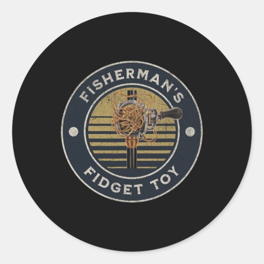 Fisherman’s Fidget Toy Fishing Fidget Spinner Ronde Sticker (Voorkant)