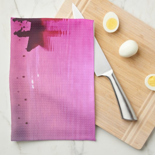 Fisherman Scene Red Theedoek (Quarter Fold)