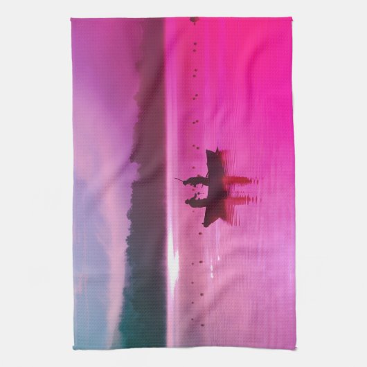 Fisherman Scene Red Theedoek (Verticaal)