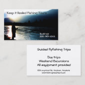 Fisherman Silhouette Vissen Guides Biz Visitekaartje (Voorkant / Achterkant)