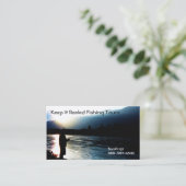 Fisherman Silhouette Vissen Guides Biz Visitekaartje (Staand voorkant)