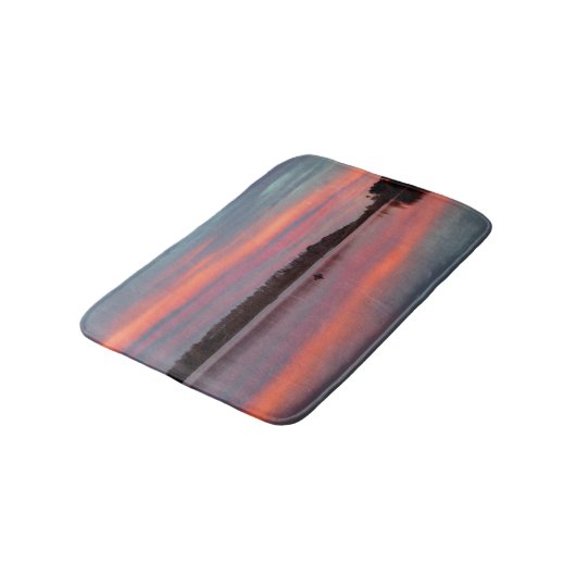 Fisherman Sunset Kolob Lake Plush Bath Mat (Gekanteld)