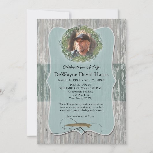 Fisherman Sympathie Foto Aankondiging uitnodiging (Voorkant)