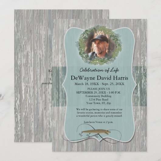 Fisherman Sympathie Foto Aankondiging uitnodiging (Voorkant / Achterkant)