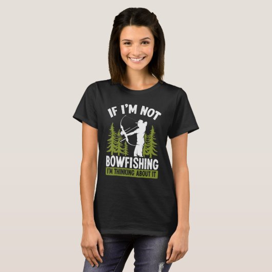 Fisherman Thinking about Bowfishing Archer Bow Hun T-shirt (Voorkant volledig)