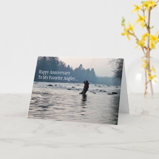 Fisherman Vissen Jubileum Card Kaart (Gele Bloem)