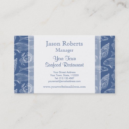 Fisherman Vist Boat of Seafood Restaurant Visitekaartje (Voorkant)