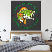 Fisherman Vist Grote Mouth Bass Canvas Afdruk (Insitu (Slaapkamer))