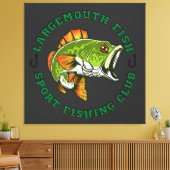 Fisherman Vist Grote Mouth Bass Canvas Afdruk (Insitu (Woonkamer))