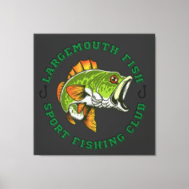 Fisherman Vist Grote Mouth Bass Canvas Afdruk
