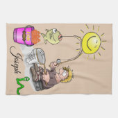 Fisherman, Vist keukenhanddoek (Horizontaal)