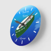 Fisherman Vist Row Boat Rod Aangepaste Muur Ronde Klok (Hoek)