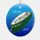 Fisherman Vist Row Boat Rod - Gepersonaliseerd Keramisch Ornament (Links)