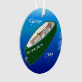 Fisherman Vist Row Boat Rod - Gepersonaliseerd Ornament (voorkant)