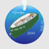 Fisherman Vist Row Boat Rod - Gepersonaliseerd Ornament (achterkant)