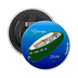 Fisherman Vist Row Boat Rod Magnetic Button Button Flesopener