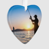 Fisherman Viste foto aangepast Ornament (voorkant)