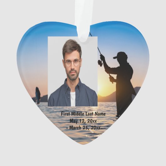 Fisherman Viste foto aangepast Ornament (achterkant)