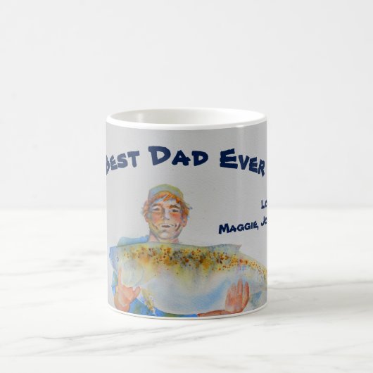 Fisherman waterverf beste vader ooit koffiemok (Center)