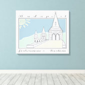 Fisherman's Bastion, Budapest, Hongarije, Magyar Canvas Afdruk (Insitu (Houten vloer))
