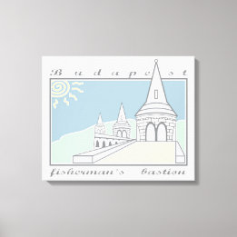 Fisherman's Bastion, Budapest, Hongarije, Magyar Canvas Afdruk