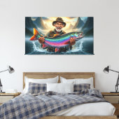 Fisherman's Big Fish Catch Fishing Canvas Afdruk (Insitu (Slaapkamer))