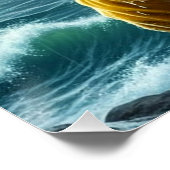 Fisherman's Big Fish Catch Ocean  Perfect Poster (Hoek)