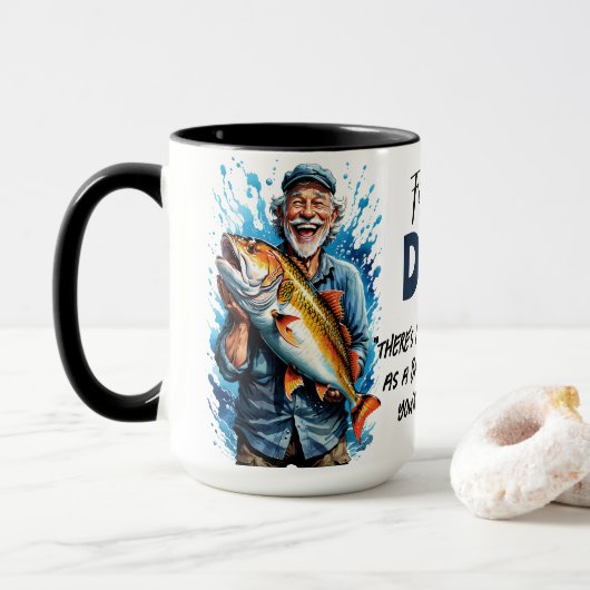 Fisherman's Big Fish Catch Quote Mok (Met donut)