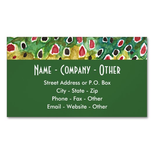 Fisherman's bruine forel magnetisch visitekaartje (Voorkant)