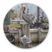 "Fisherman's Dream" Ceramic Knob. Keramische Knop (Voorkant)