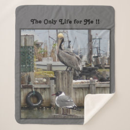 "Fisherman's Dream" Middelgrote Sherpa Blanket Deken