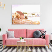Fisherman's House Waterverf Canvas Print (Insitu (Woonkamer))