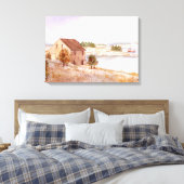 Fisherman's House Waterverf Canvas Print (Insitu (Slaapkamer))