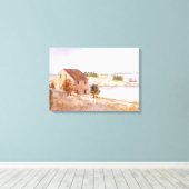 Fisherman's House Waterverf Canvas Print (Insitu (Houten vloer))