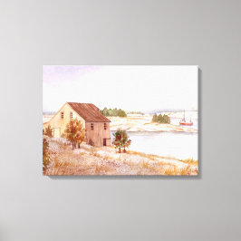 Fisherman's House Waterverf Canvas Print