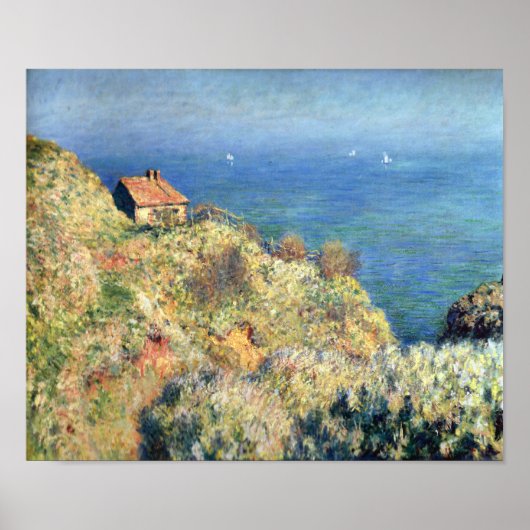 Fishermans Hut in Varengeville door Monet Print (Voorkant)