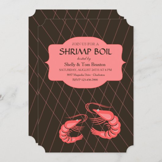 Fisherman's netto-uitnodiging kaart (Voorkant / Achterkant)