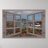 Fishermans Wharf 6 Pane Open Window Poster (Voorkant)