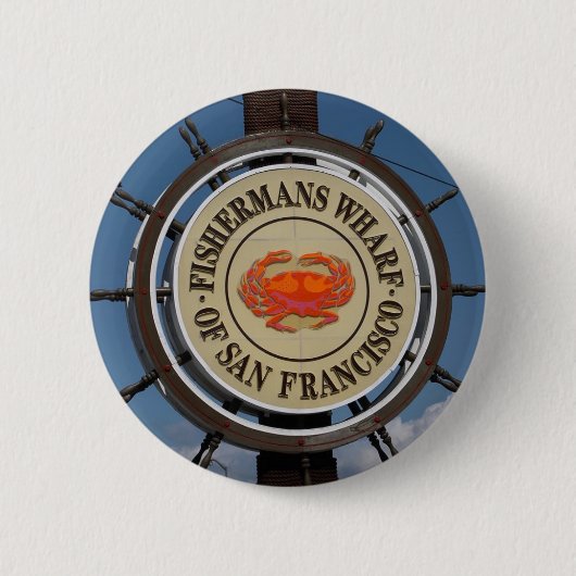 Fisherman's Wharf Sign Ronde Button 5,7 Cm (Voorkant)