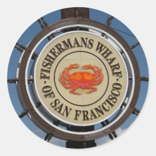 Fisherman's Wharf Sign Ronde Sticker