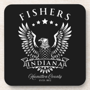 Fishers Hamilton County Indiana Vintage Adelaar Bier Onderzetter