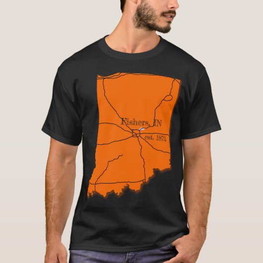Fishers, IN [Oranje] T-shirt (Voorkant)