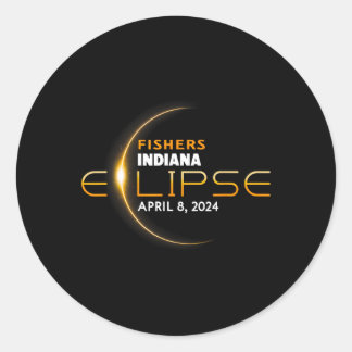 Fishers Indiana Totale Zonsverduistering 2024 Ronde Sticker