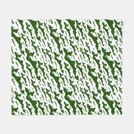 Fishers Island Fleece Blanket – Green/White  (Voorkant (Horizontaal))