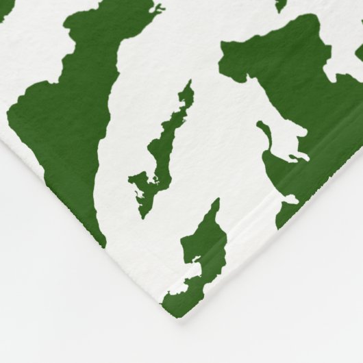 Fishers Island Fleece Blanket – Green/White  (Hoek)